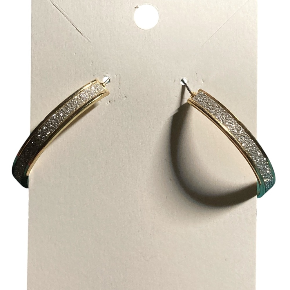 Sparkly Gold/Silver Hoop Earrings